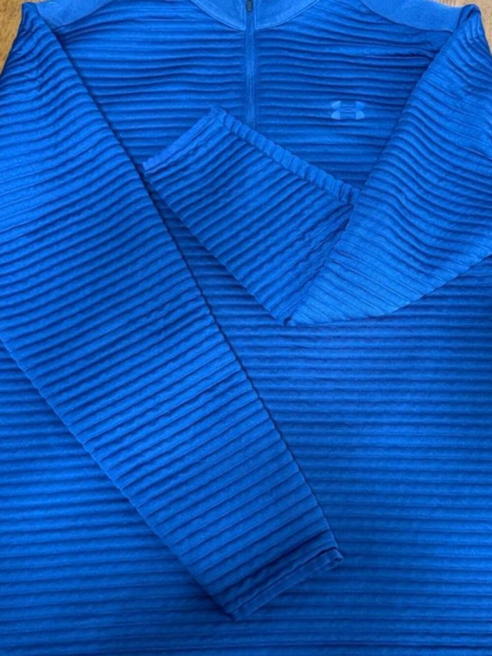 Under Armour Men's Blue Wavy Quarter-Zip | Size XXL | Sweater